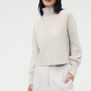 Naadam Luxe Cashmere Oversized Turtleneck, oatmeal, Medium